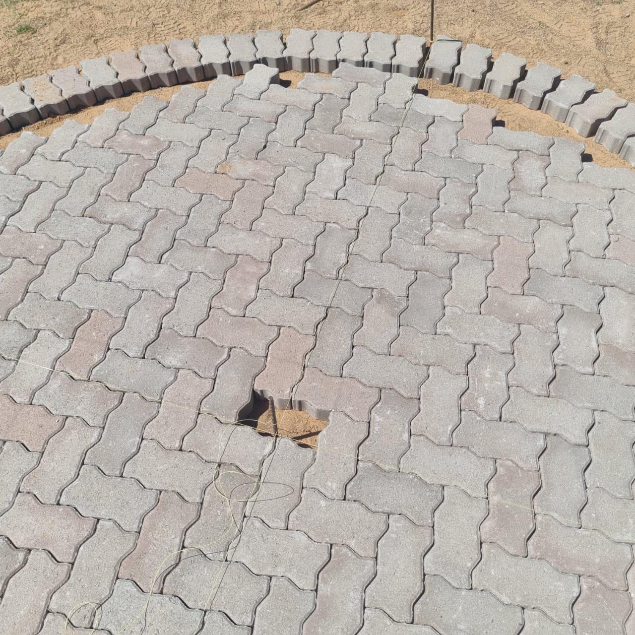 Completed paving block installation detail